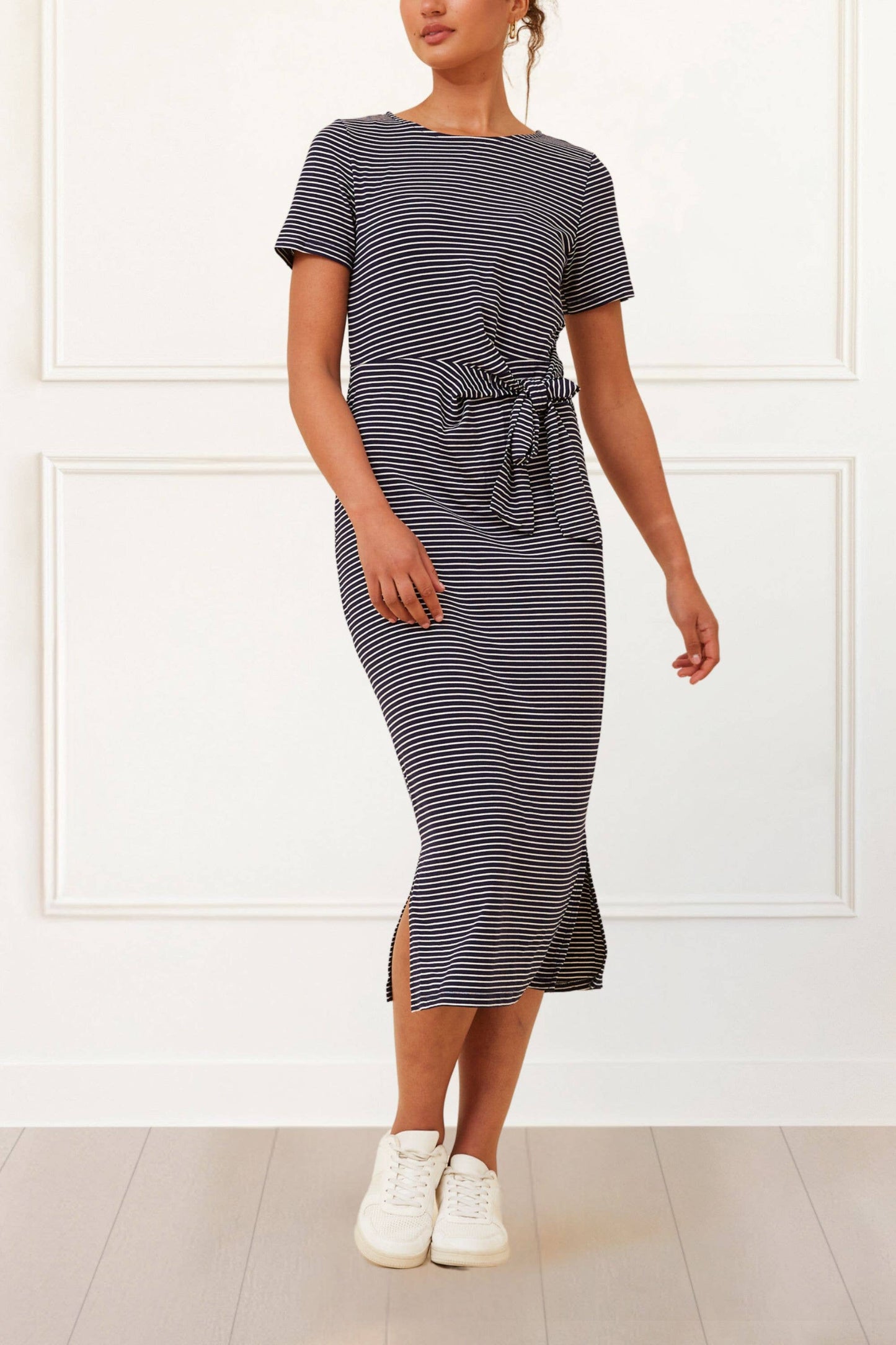 ANNICK - Brianna Midi Dress Striped Print