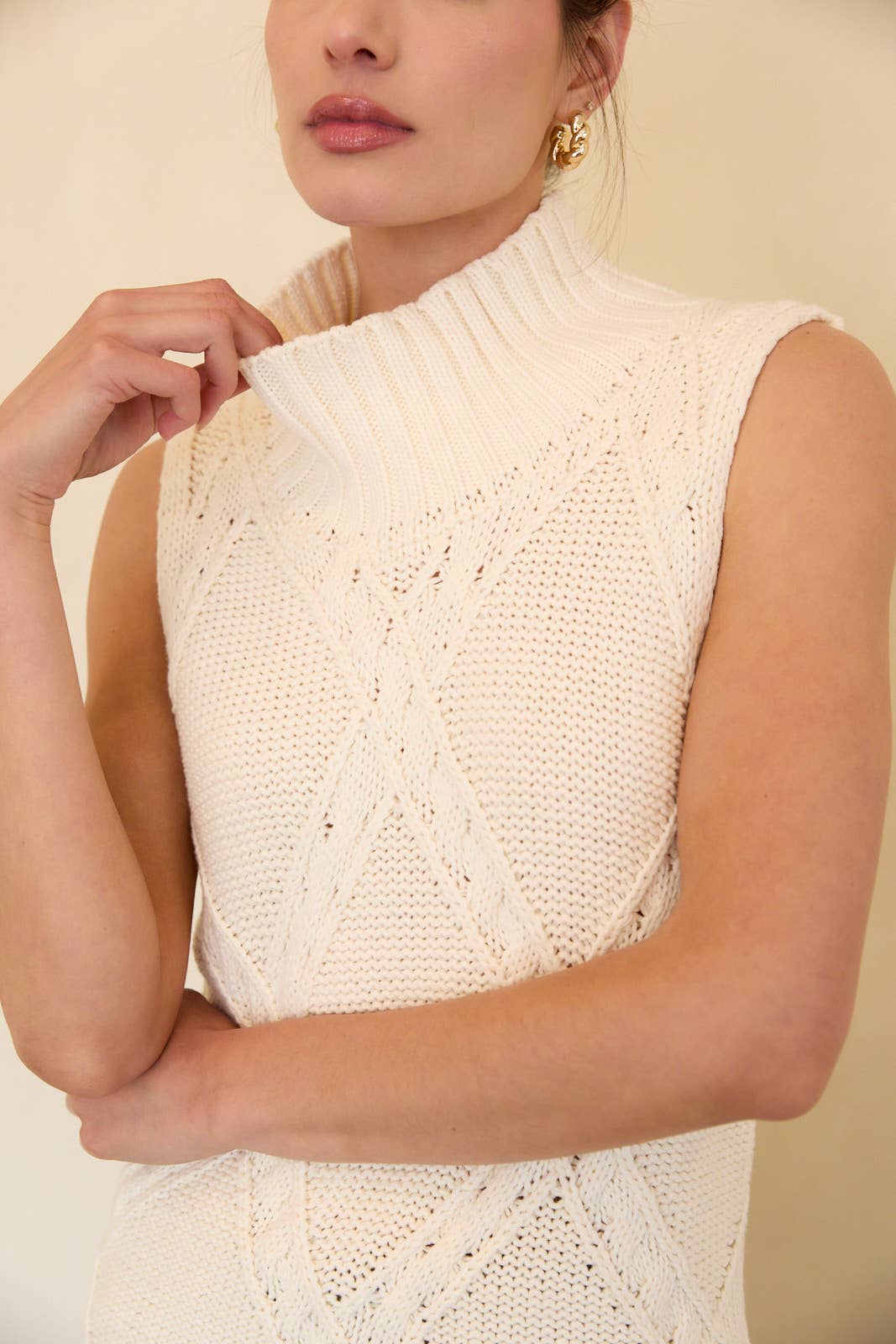 Sunday Edition Cable Knit Sweater Vest