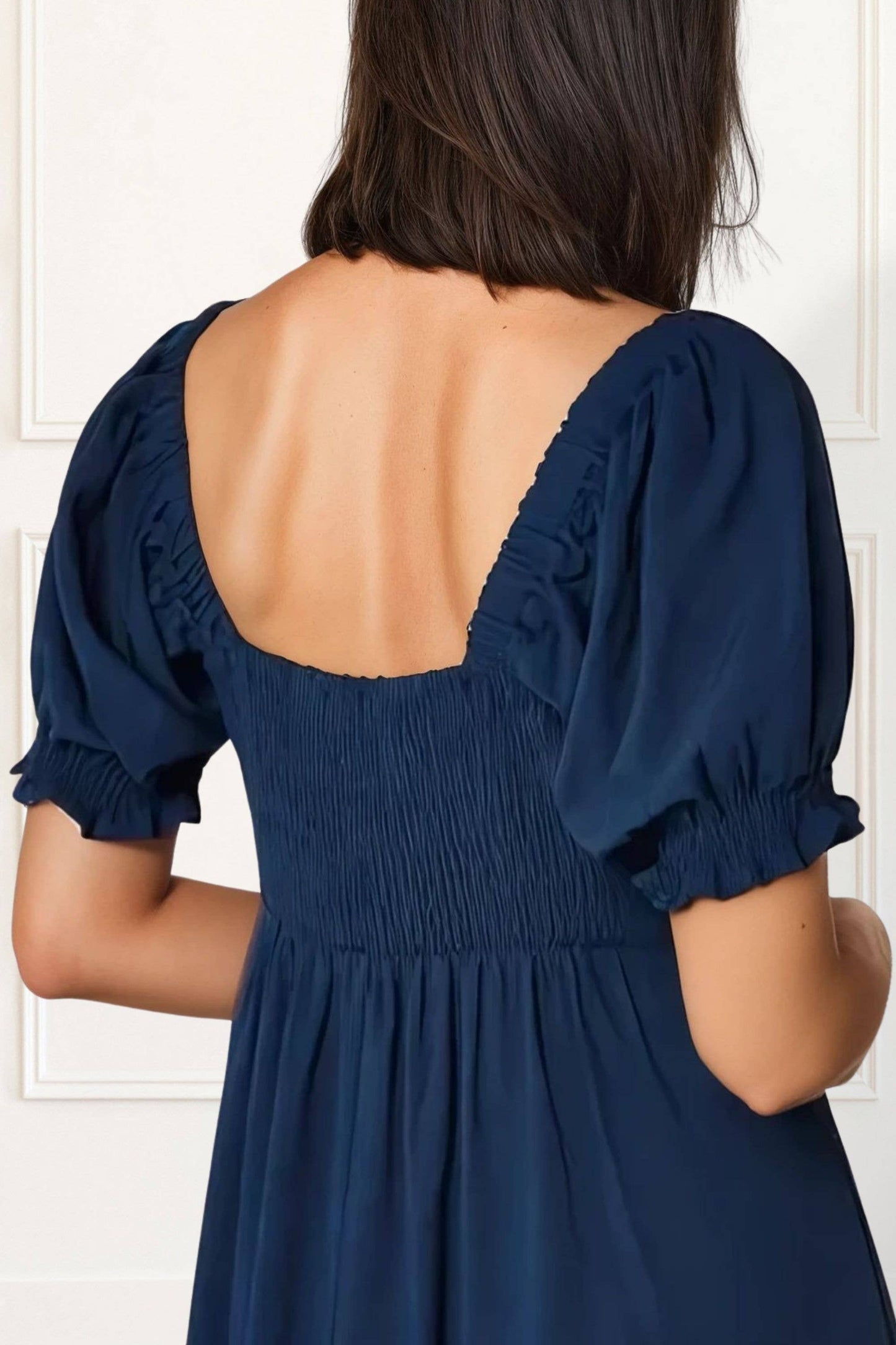 ANNICK - Genevieve Midi Dress A-Line Solid Color