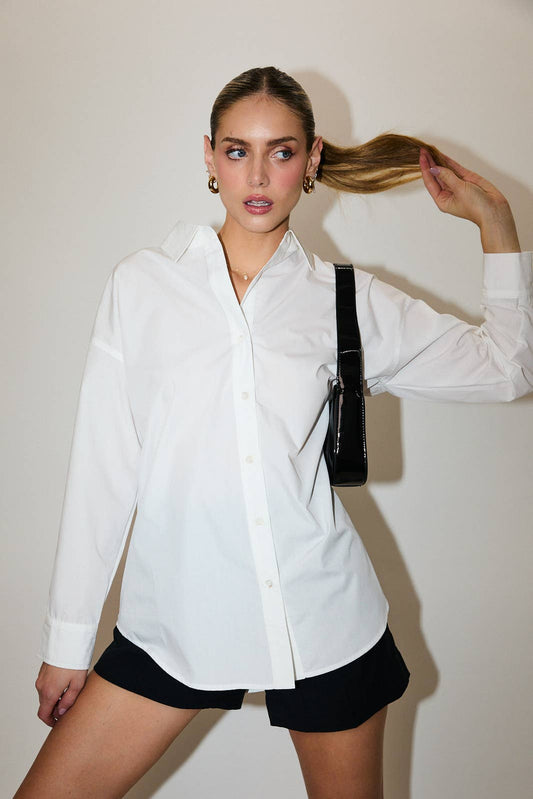 Sunday Edition White Button Blouse