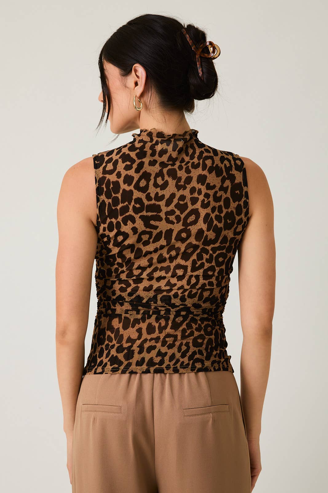 Sunday Edition Leopard Mesh Mockneck
