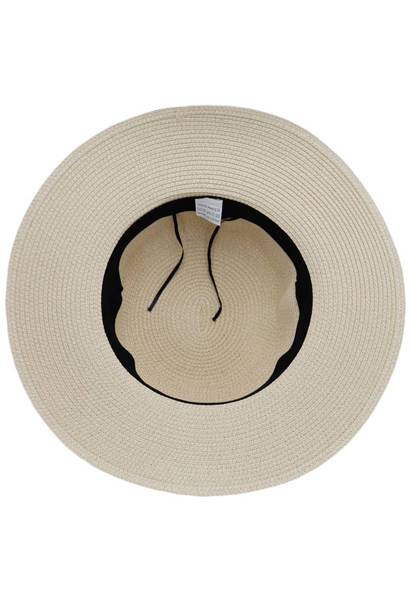 Beige Boater Beach Hat
