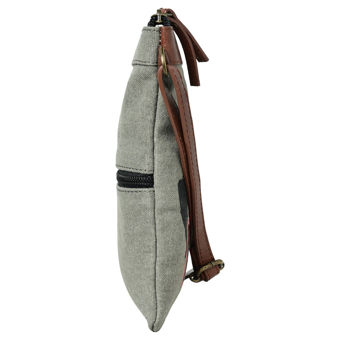 Mona B. - Dog Up-Cycled Original Leather Canvas Crossbody Bag