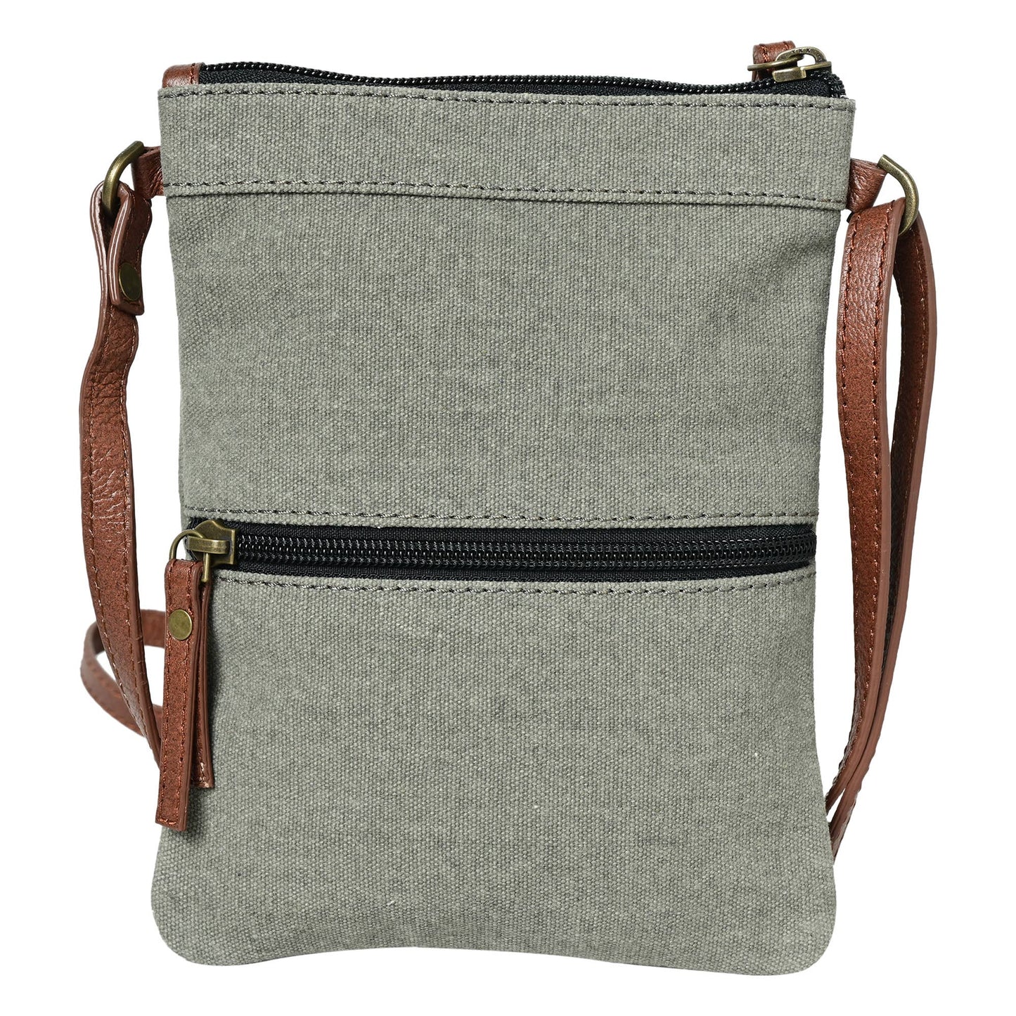 Mona B. - Dog Up-Cycled Original Leather Canvas Crossbody Bag