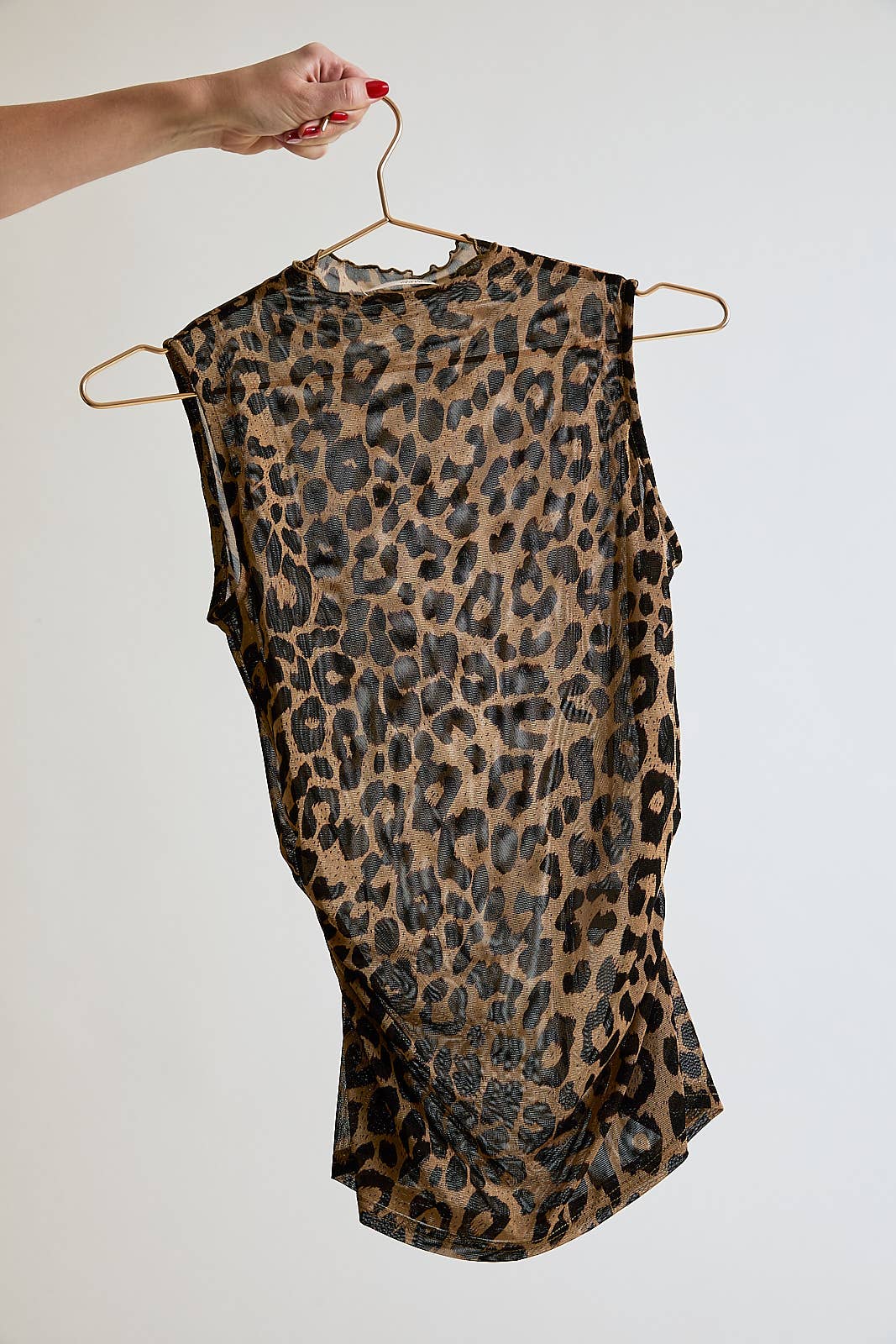 Sunday Edition Leopard Mesh Mockneck
