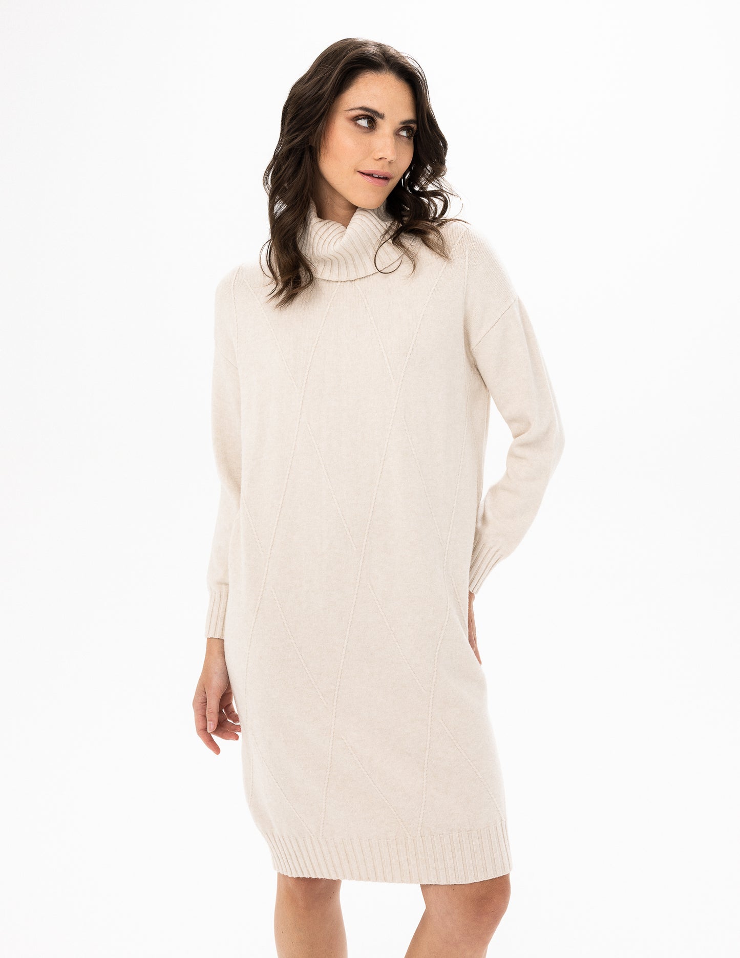 Renuar Sweater Dress Creme