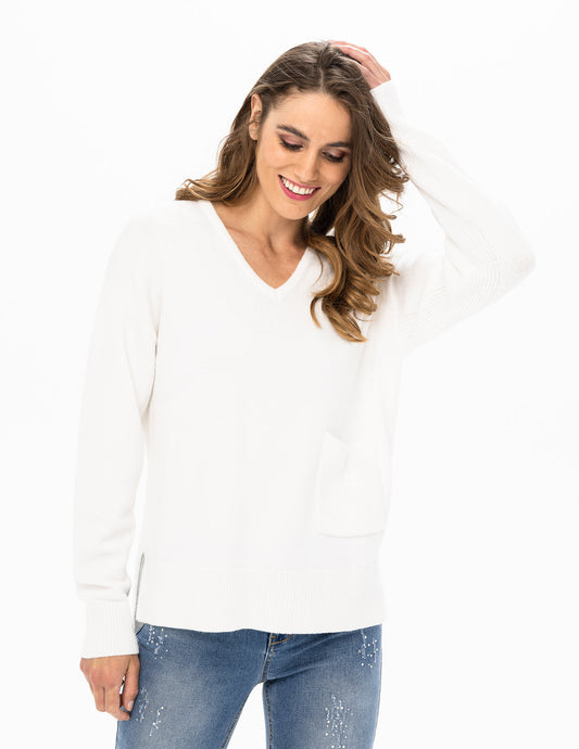 Renuar Sweater with Pockets Brown Sugar