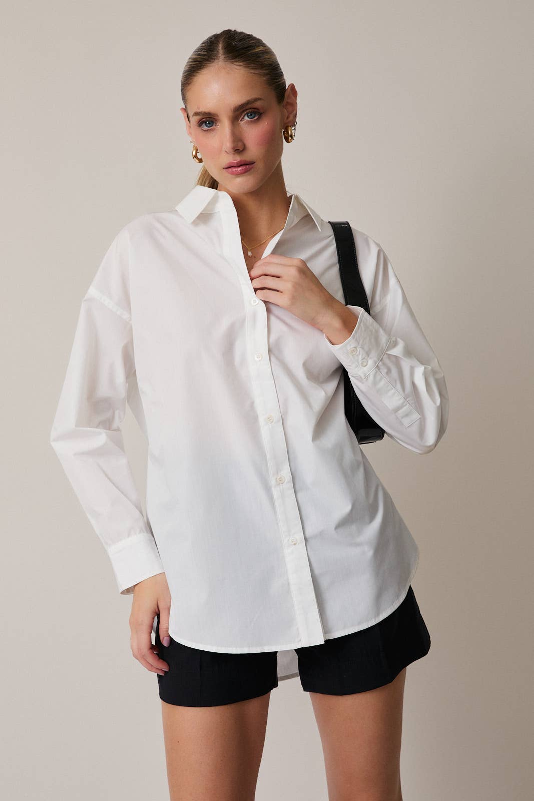 Sunday Edition White Button Blouse