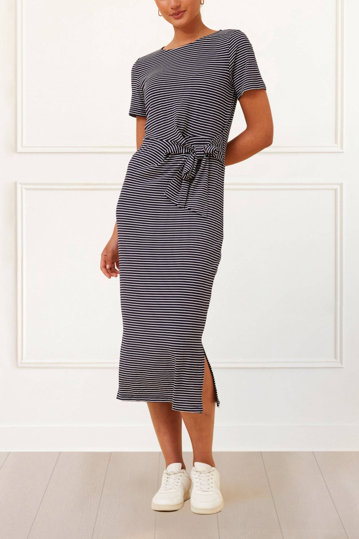 ANNICK - Brianna Midi Dress Striped Print