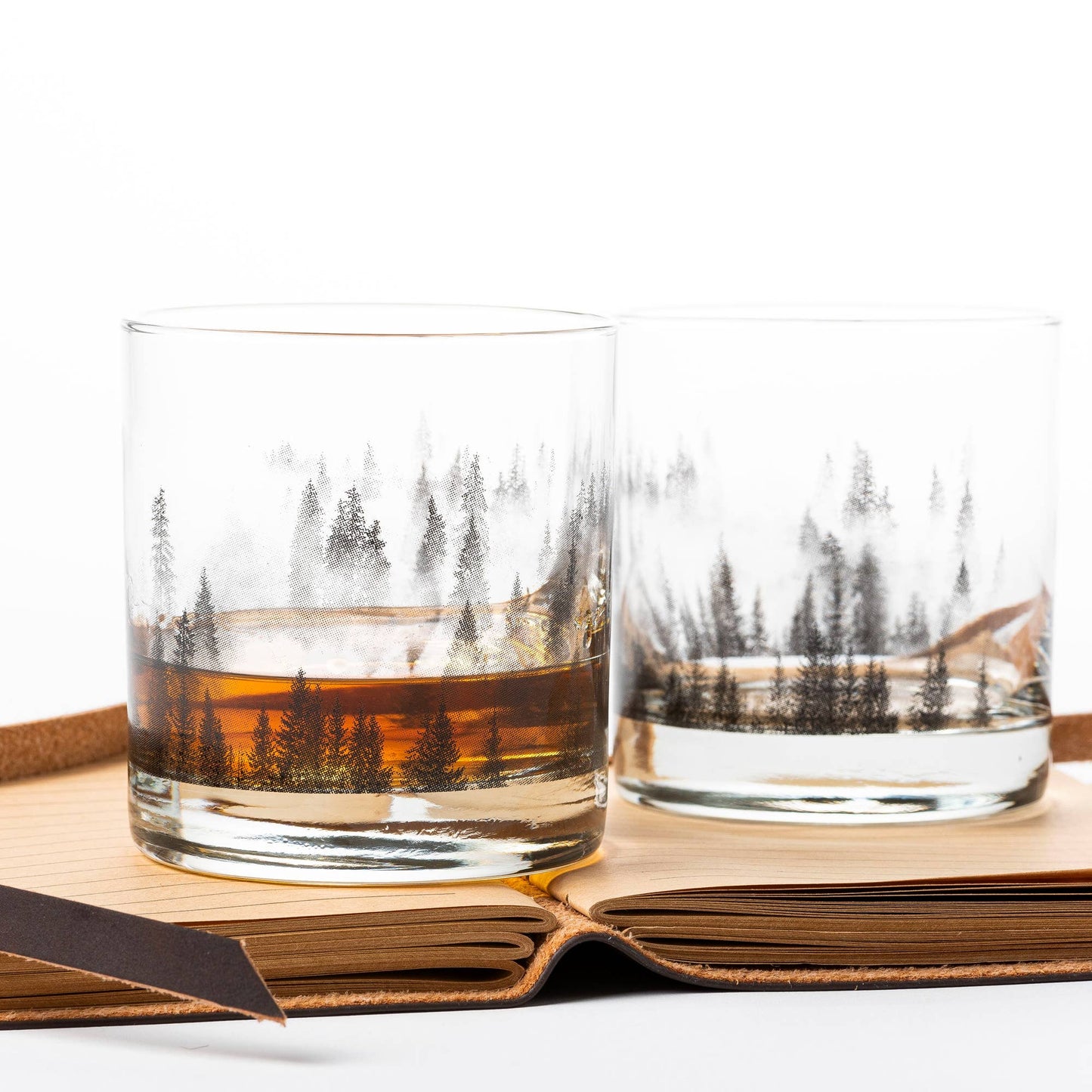 Black Lantern - Forest and Clouds Whiskey Glasses