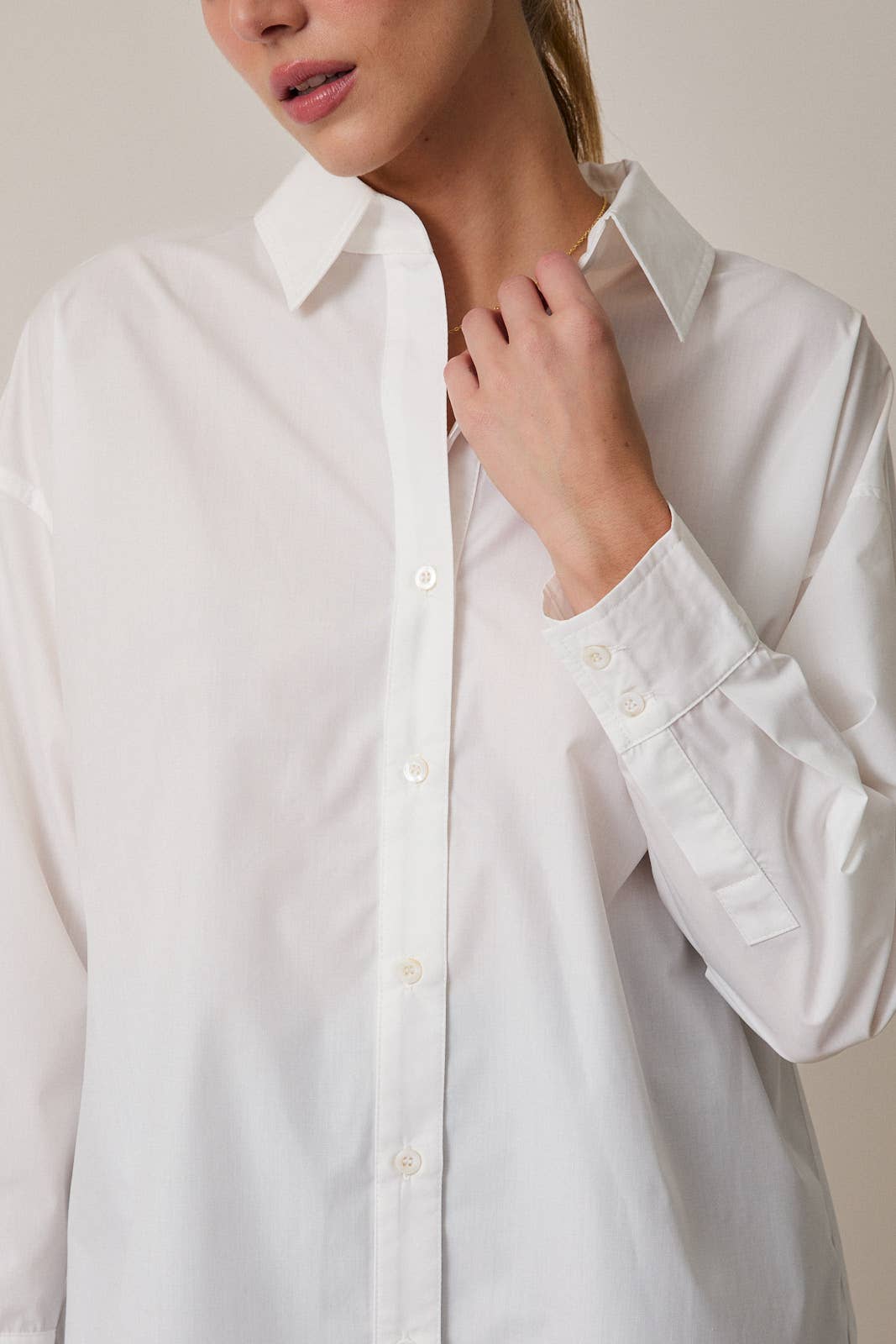 Sunday Edition White Button Blouse