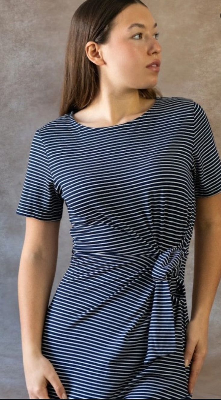 ANNICK - Brianna Midi Dress Striped Print