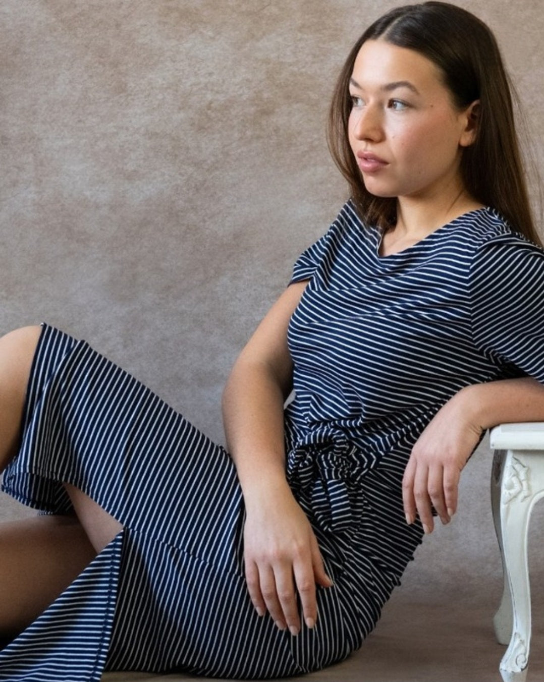 ANNICK - Brianna Midi Dress Striped Print
