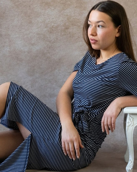 ANNICK - Brianna Midi Dress Striped Print