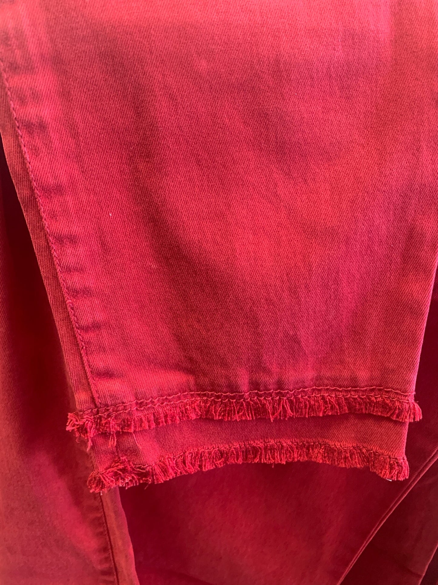 Renuar Dark Red Jean with Belt Loops with Fringe Size 16