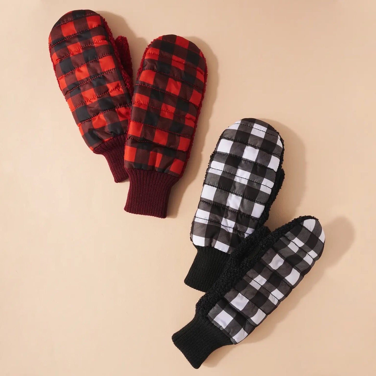 Red Buffalo Check Mittens