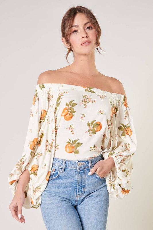 Sugarlips Arancia Floral Off the Shoulder Top L