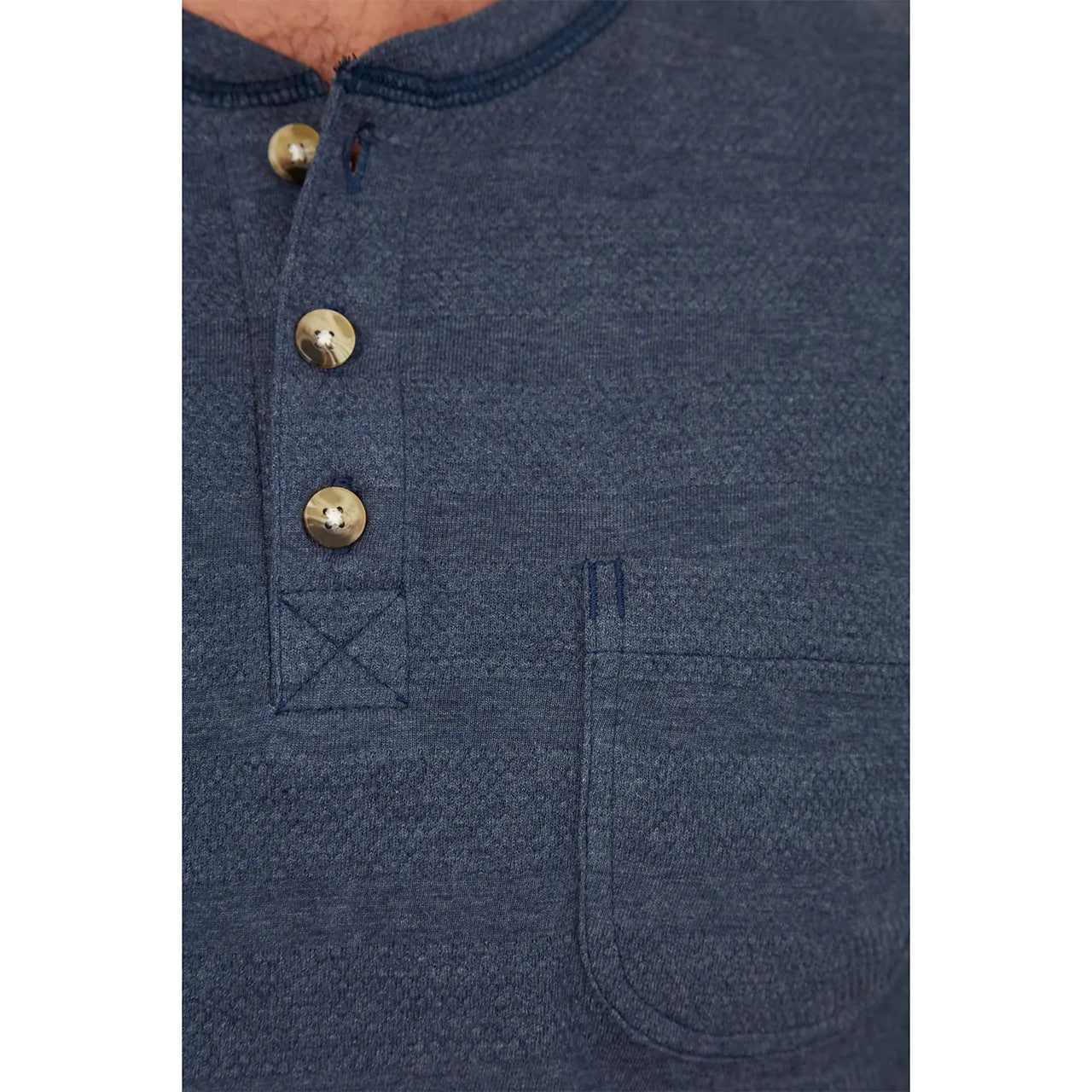 PX - Harper Long Sleeve Waffle Henley Navy