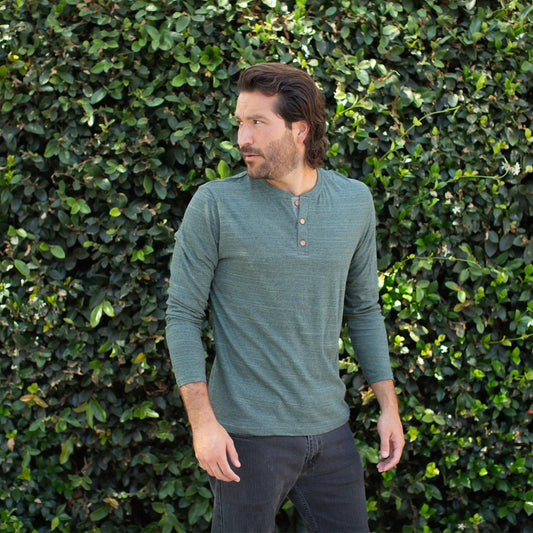 PX - Darius Long Sleeve Henley Olive