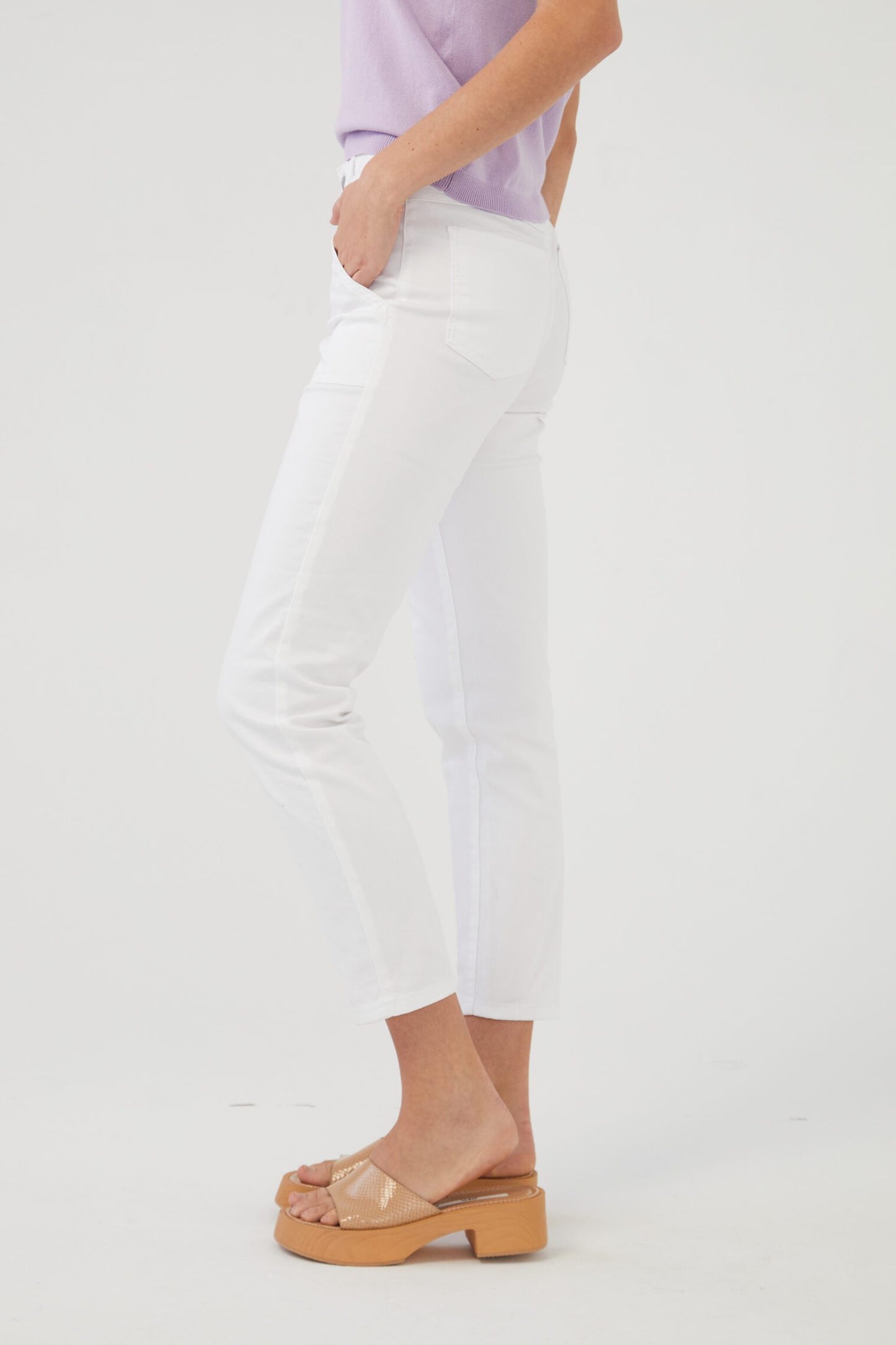 French Dressing Olivia Slim Straight Ankle White
