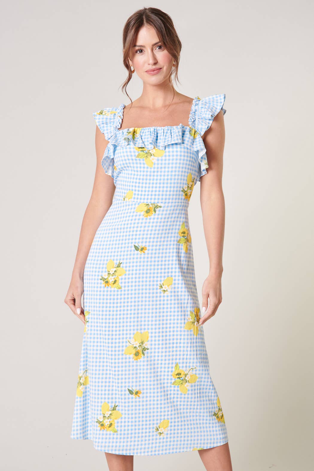 Sugarlips Gingham Lemon Shift Dress XS