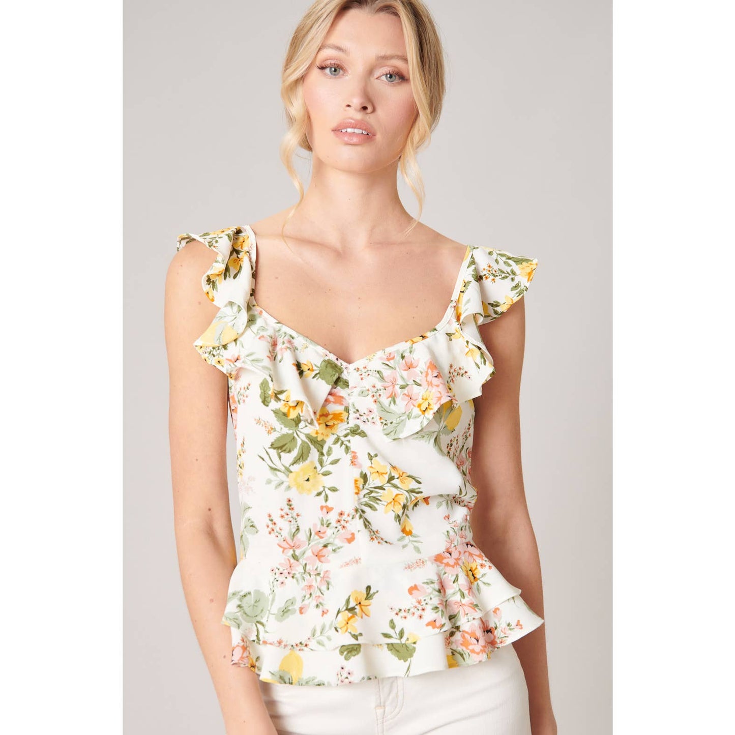 Sugarlips Kailey Floral Ruffle Top