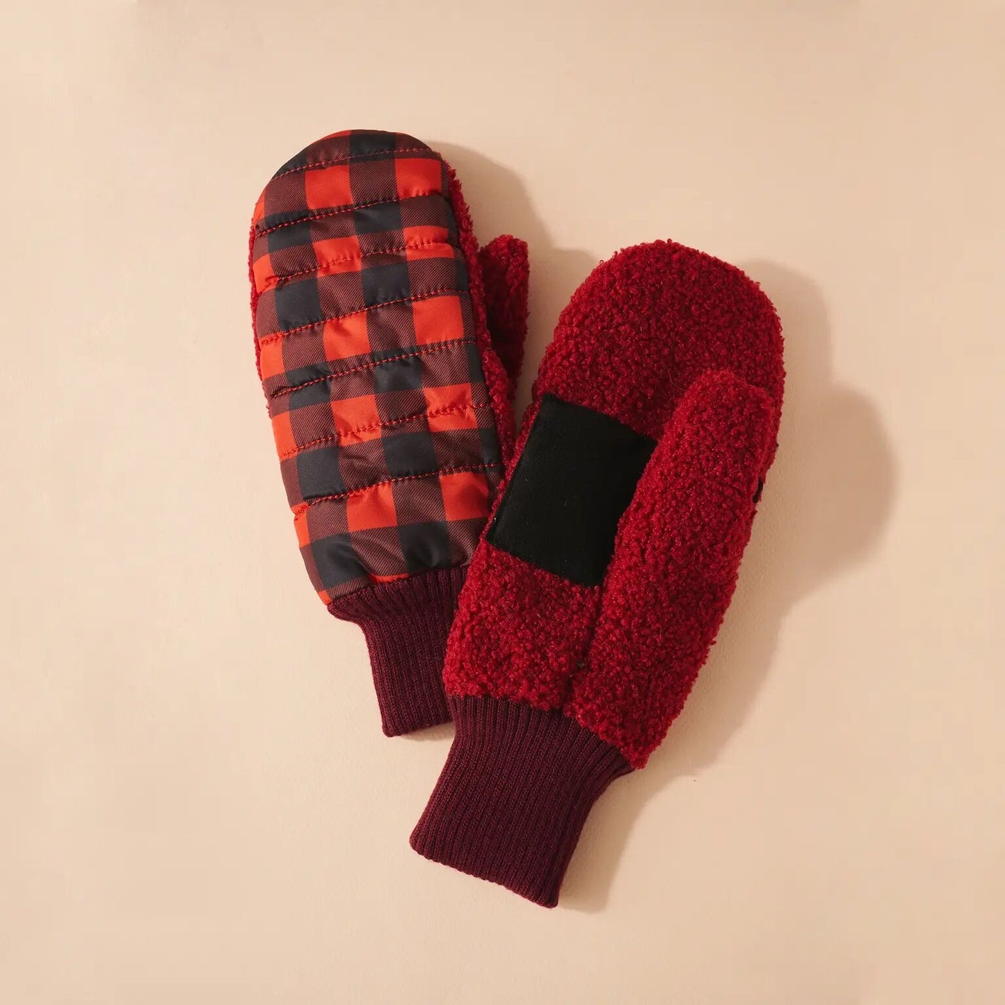 Red Buffalo Check Mittens