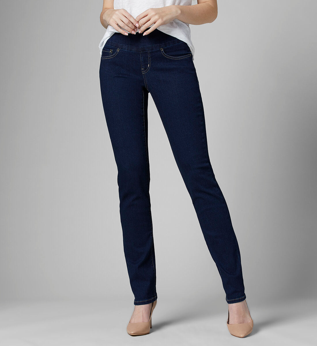 Le Seta Slims Pull On Straight Leg Indigo Jean by FDJ xs