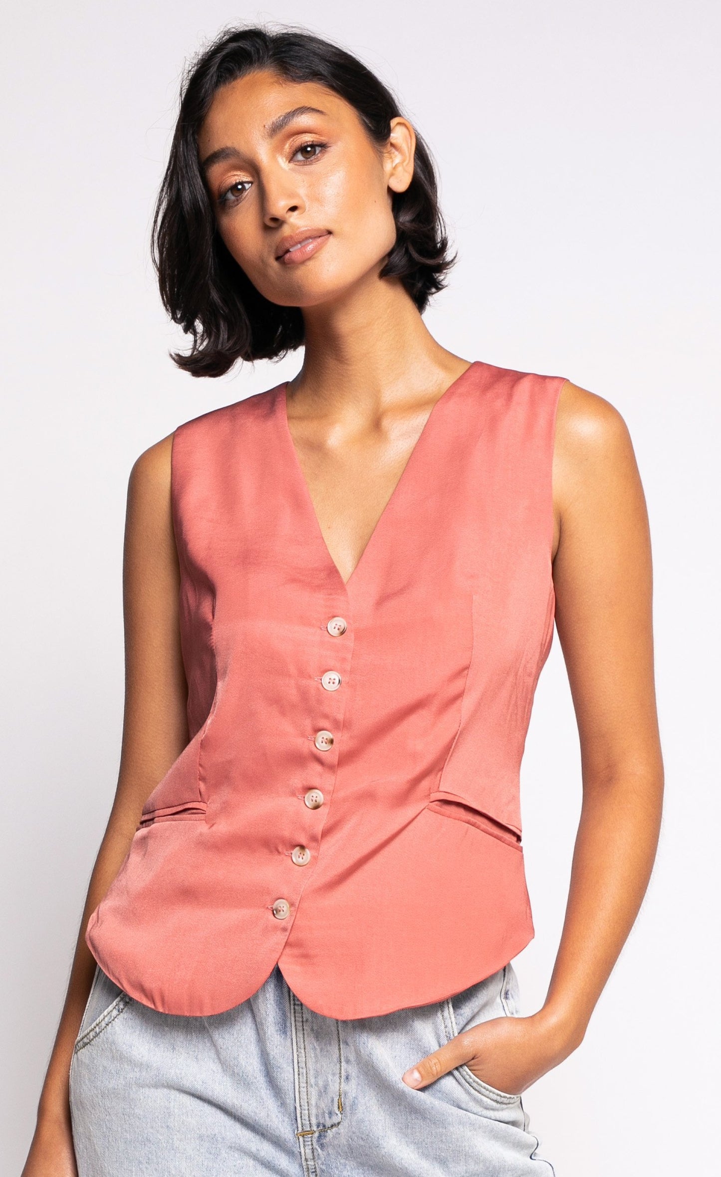 Pink Martini Collection Elena Vest Rose
