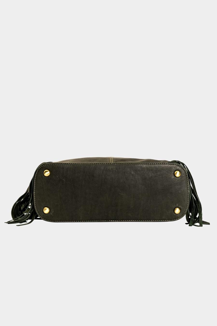Risa Leather Fringe Chloe Hunter Green - DDBooski Clothing Co