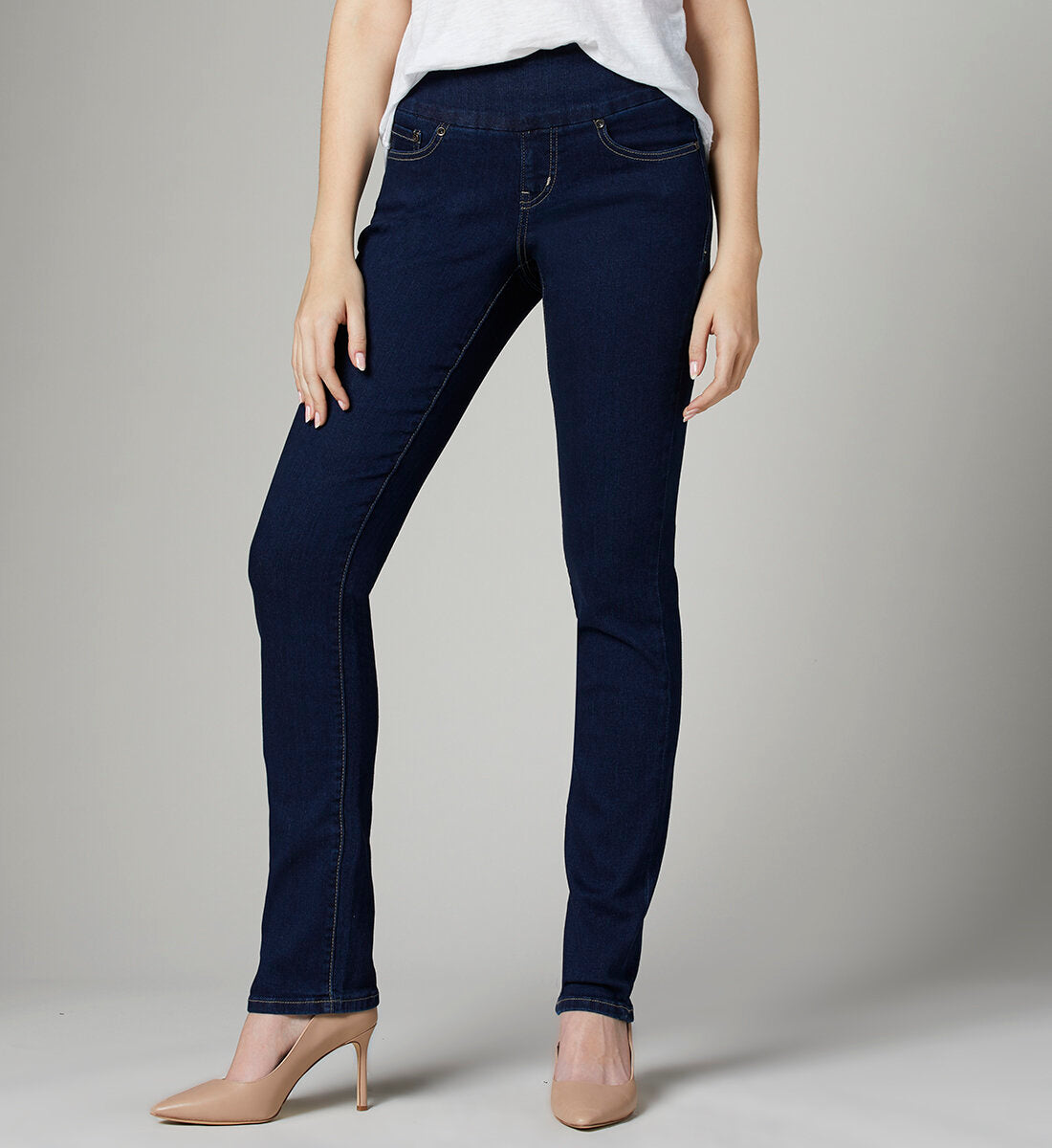 Le Seta Slims Pull On Straight Leg Indigo Jean by FDJ xs