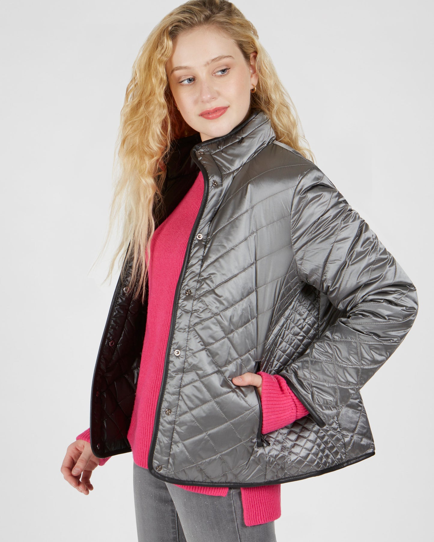 Renuar Silver Puffy Coat Reversible