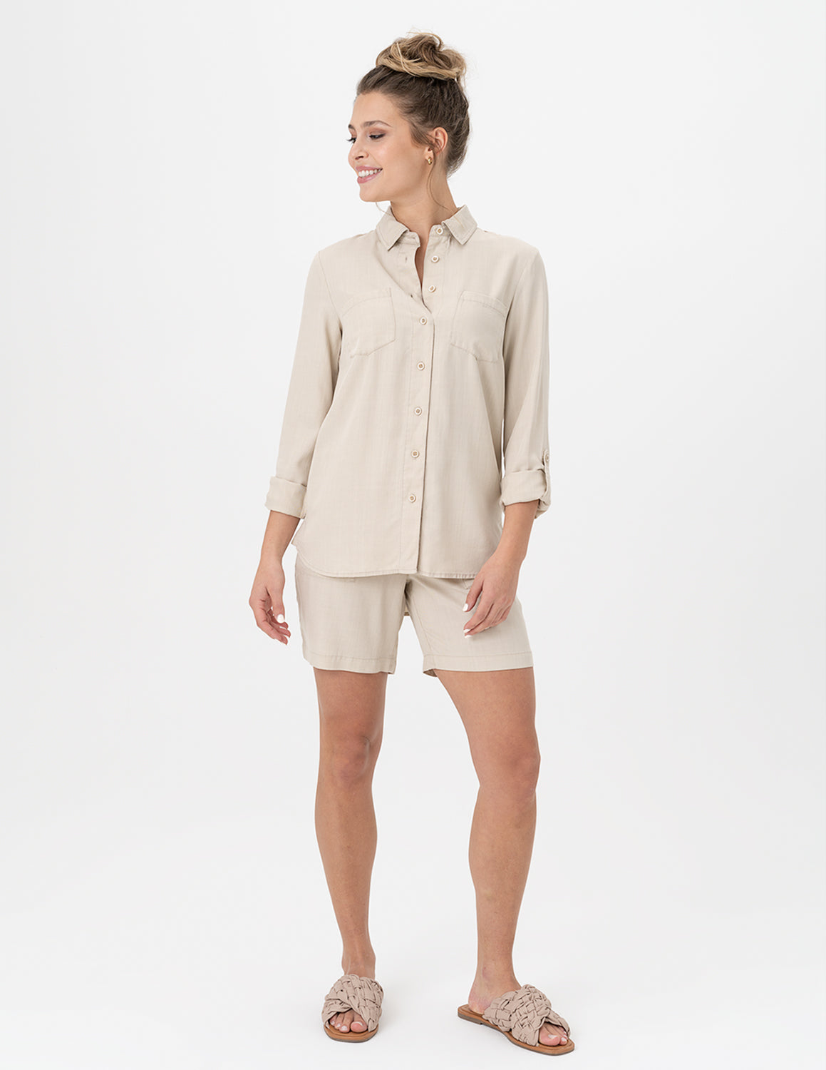 Renuar Tencel Blouse Cashew