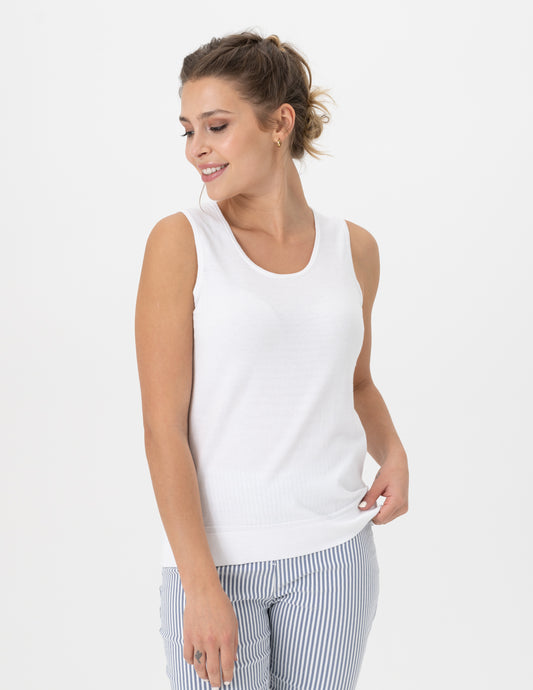 Renuar Sweater Tank Top White