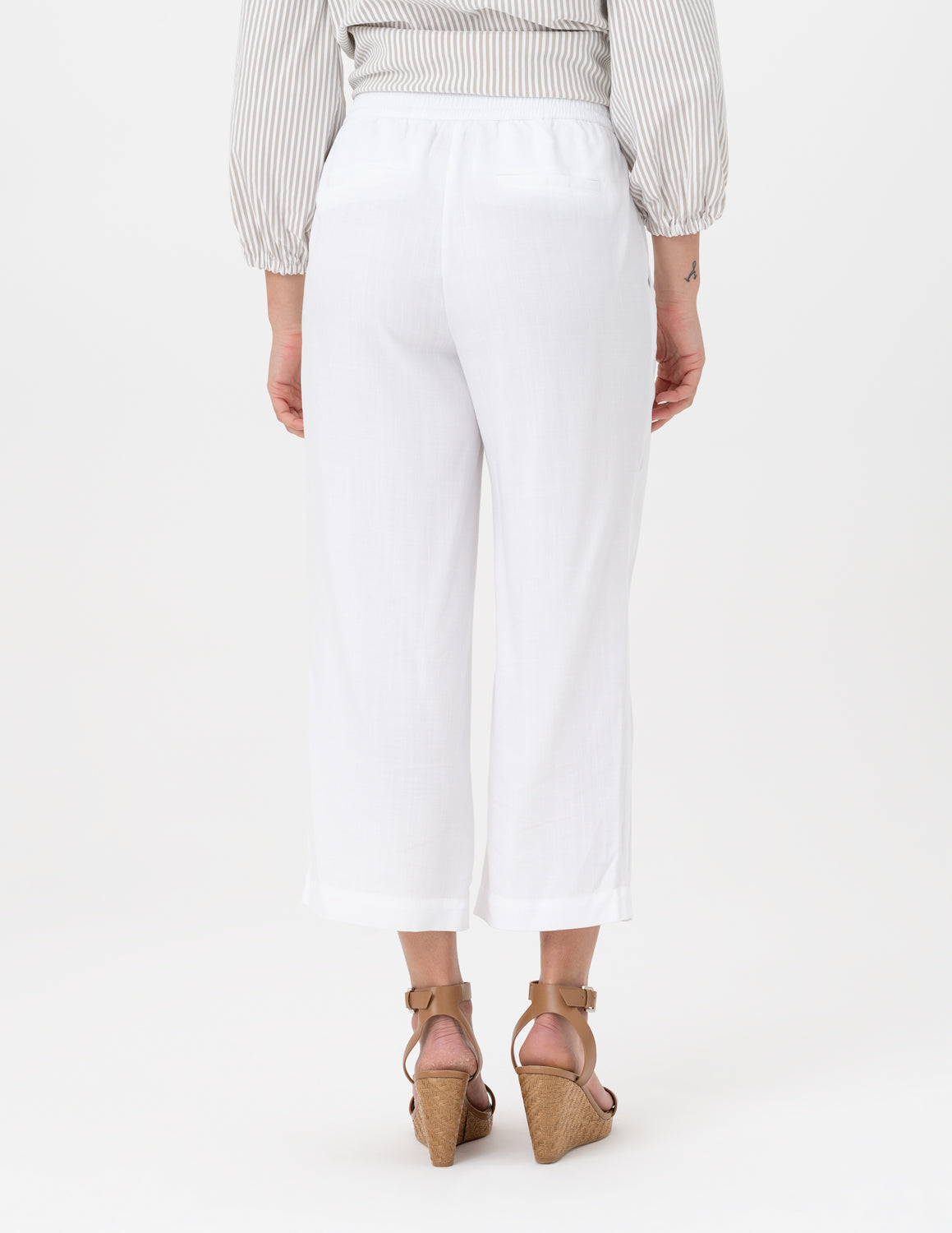 Renuar White Tencel Culotte Pant