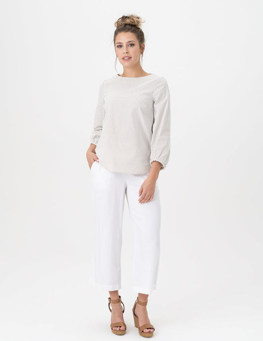 Renuar White Tencel Culotte Pant