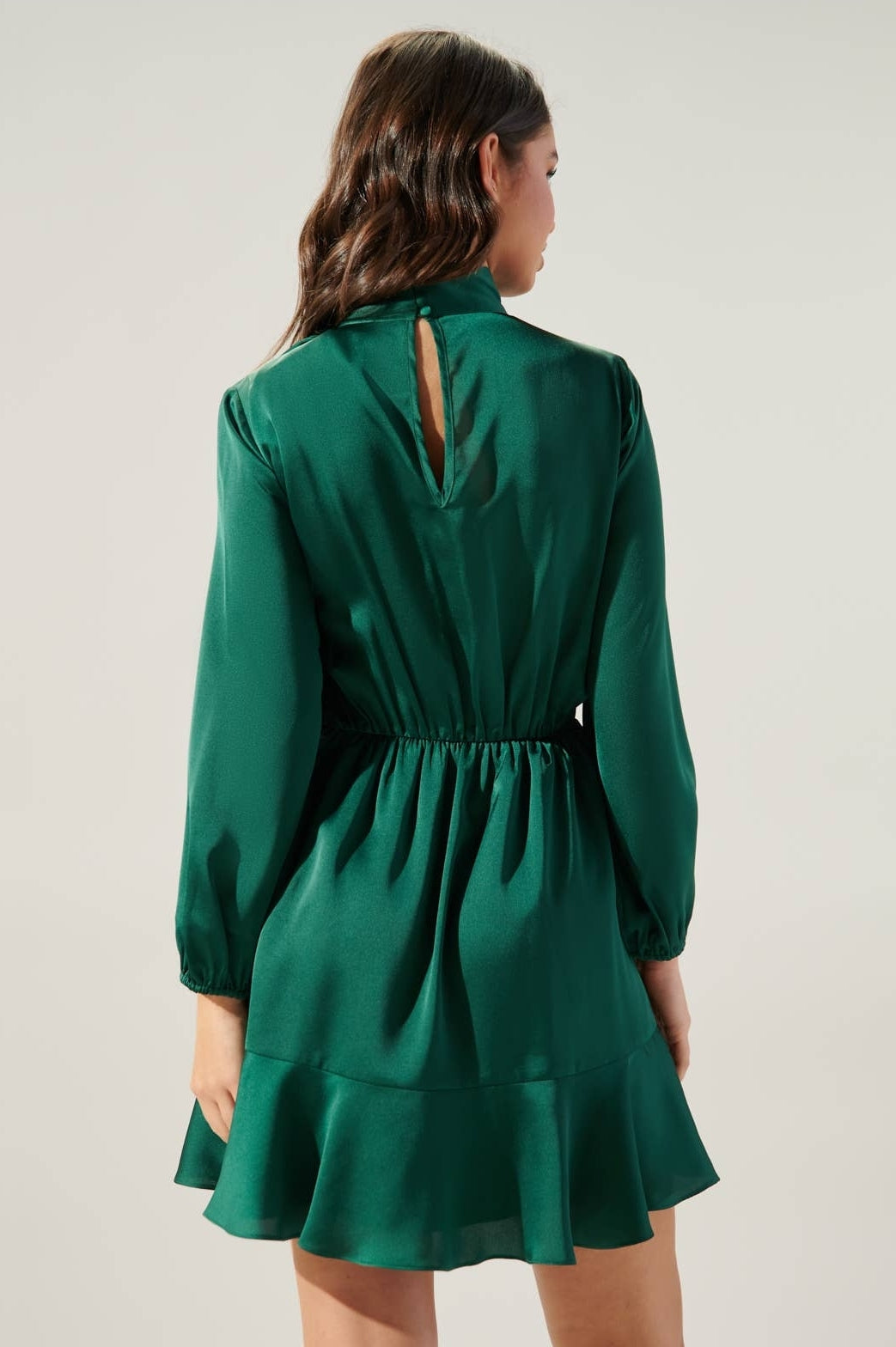 Sugarlips - Desiree Satin Tie Neck Mini Dress