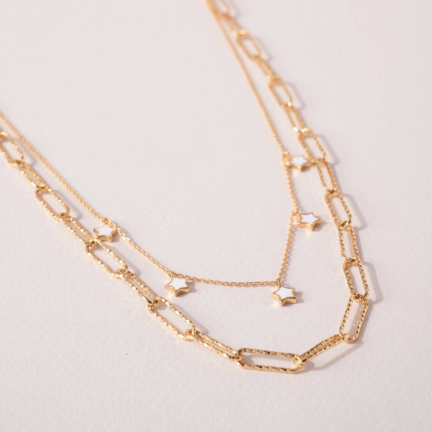 Layered Chain Star Charm Necklace