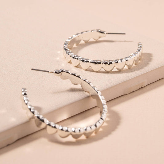 Hearts Open Hoop Earrings