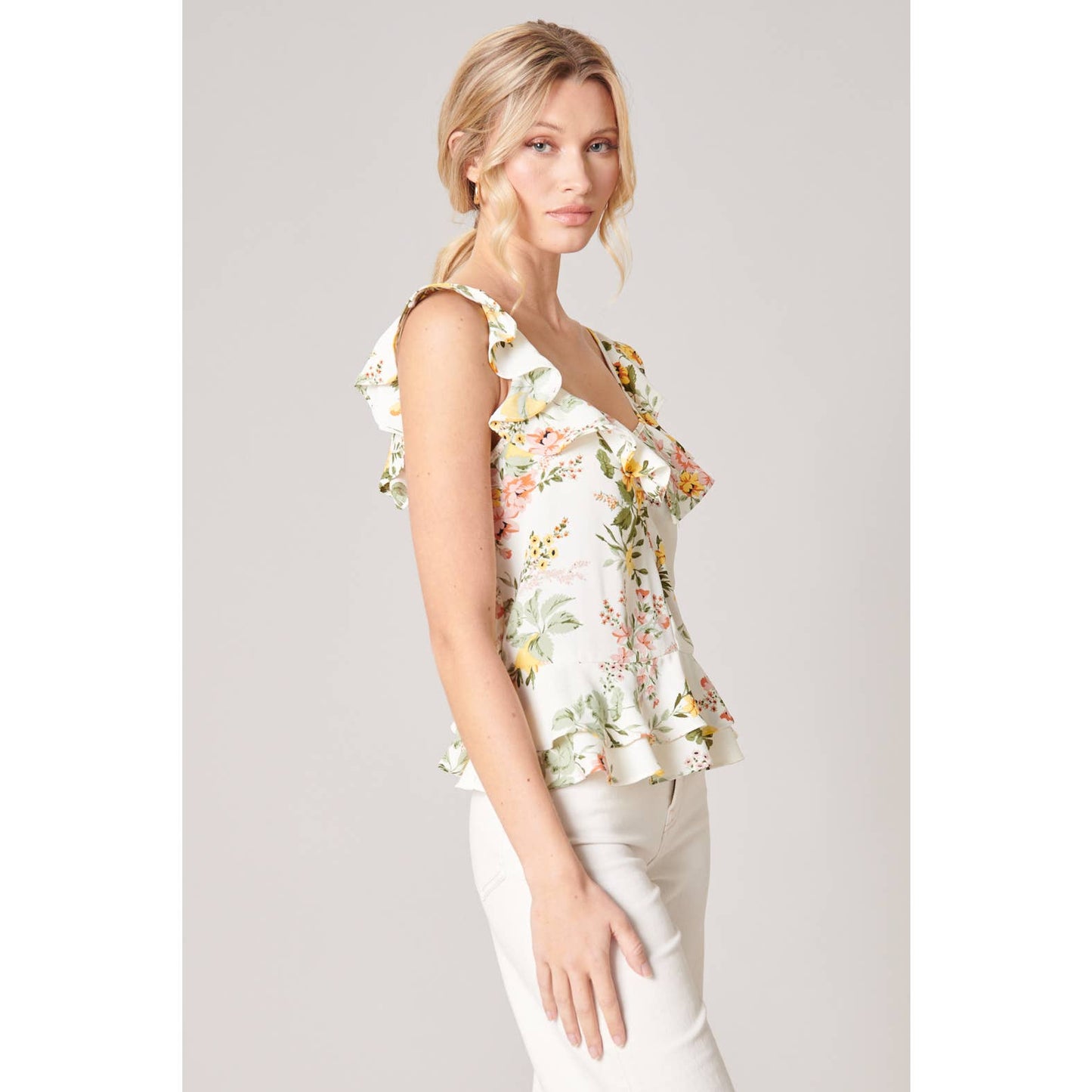 Sugarlips Kailey Floral Ruffle Top