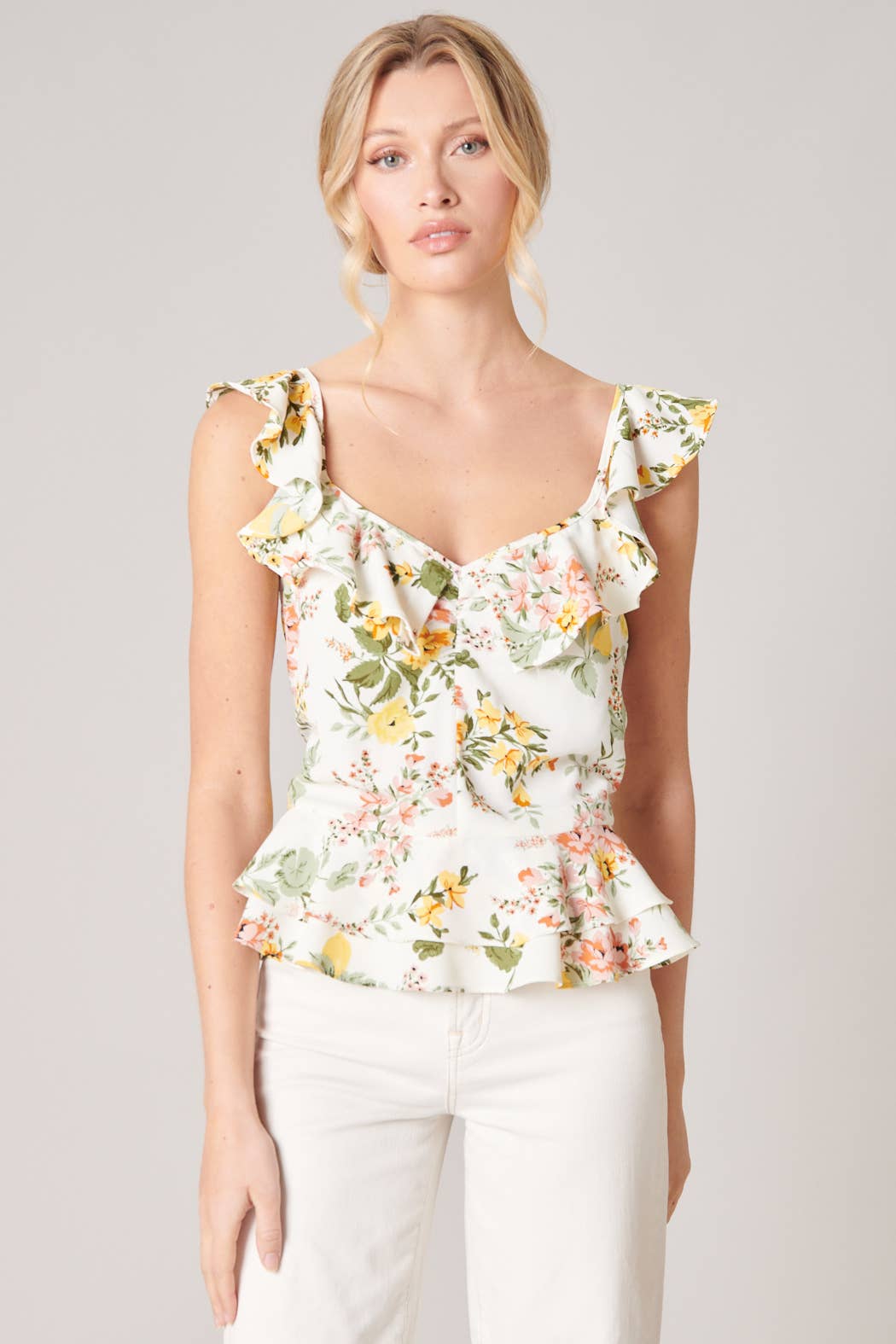 Sugarlips Kailey Floral Ruffle Top