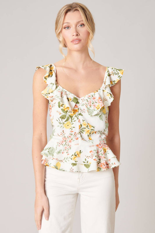 Sugarlips Kailey Floral Ruffle Top