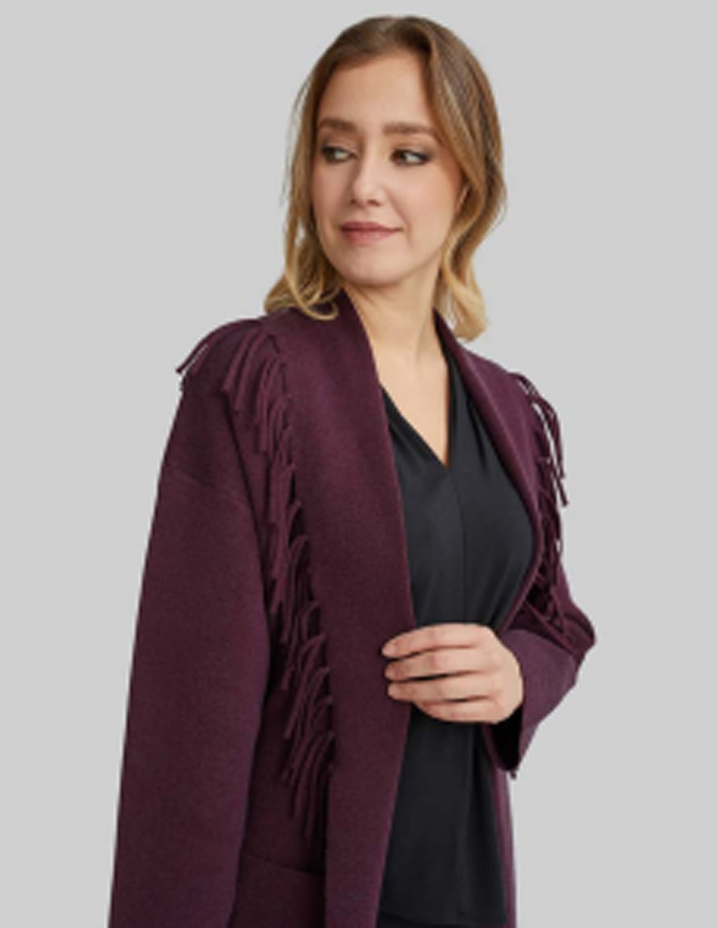 Raffinalla Black Fringe Cardigan