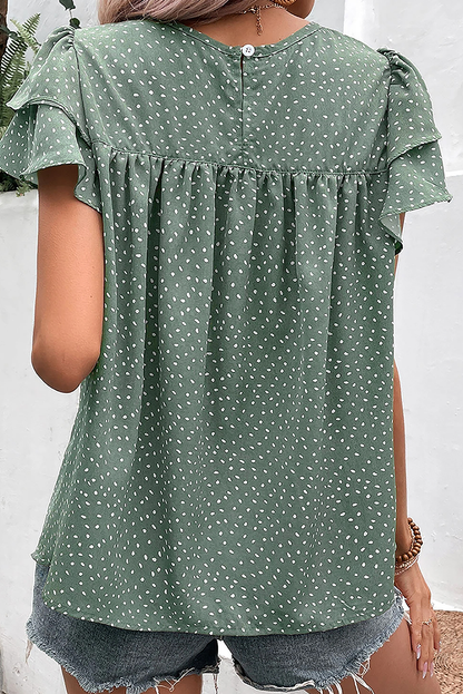 Lovesoft Green Polka Dot Blouse