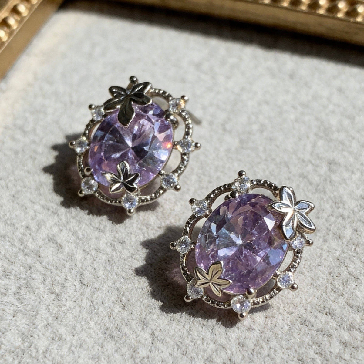 Aurea Jewelry - Lavender Crystal Studs