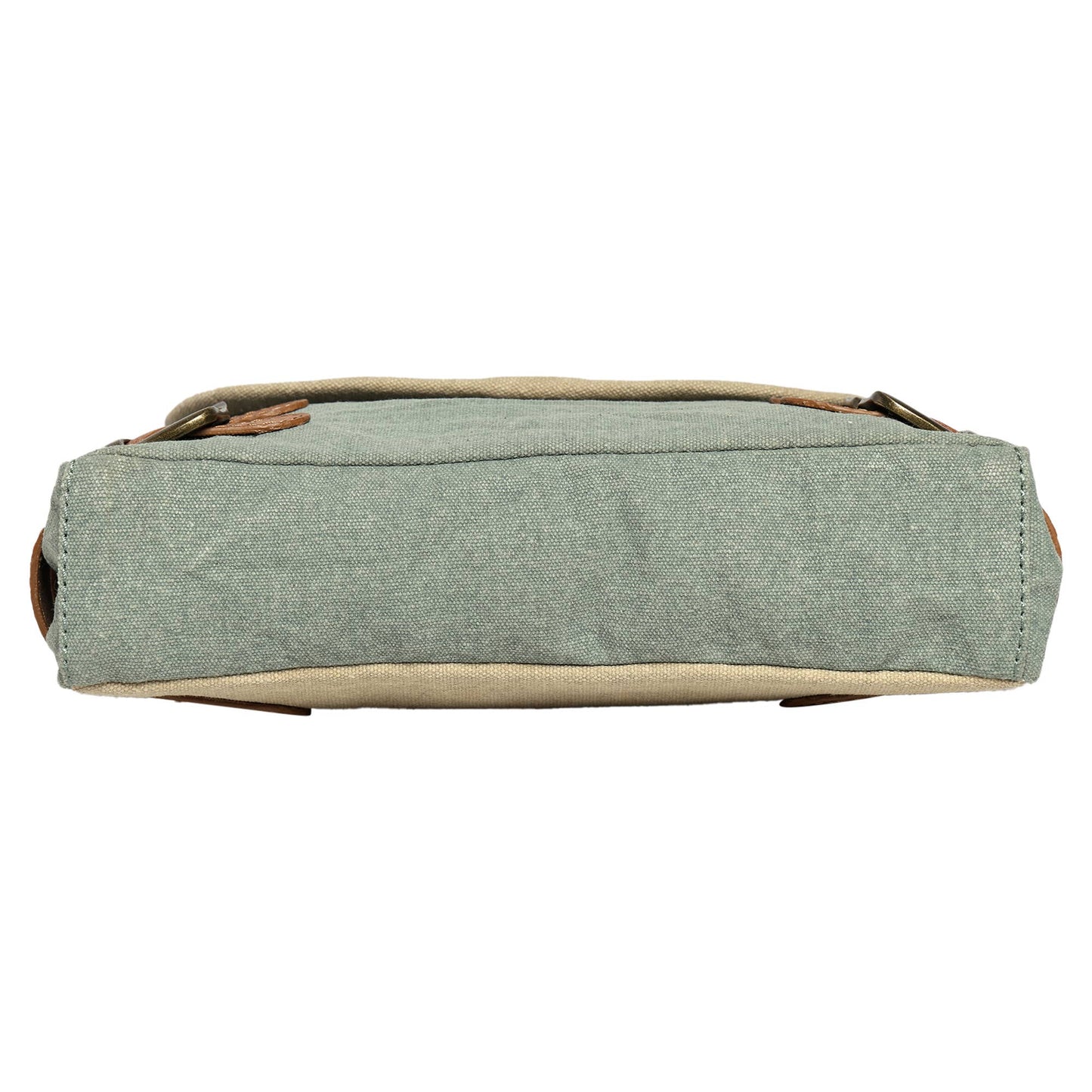 Mona B. - Buckled Up Agean Canvas Crossbody Bag, Original Leather