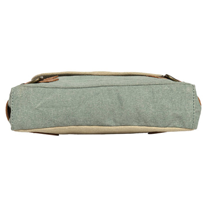Mona B. - Buckled Up Agean Canvas Crossbody Bag, Original Leather