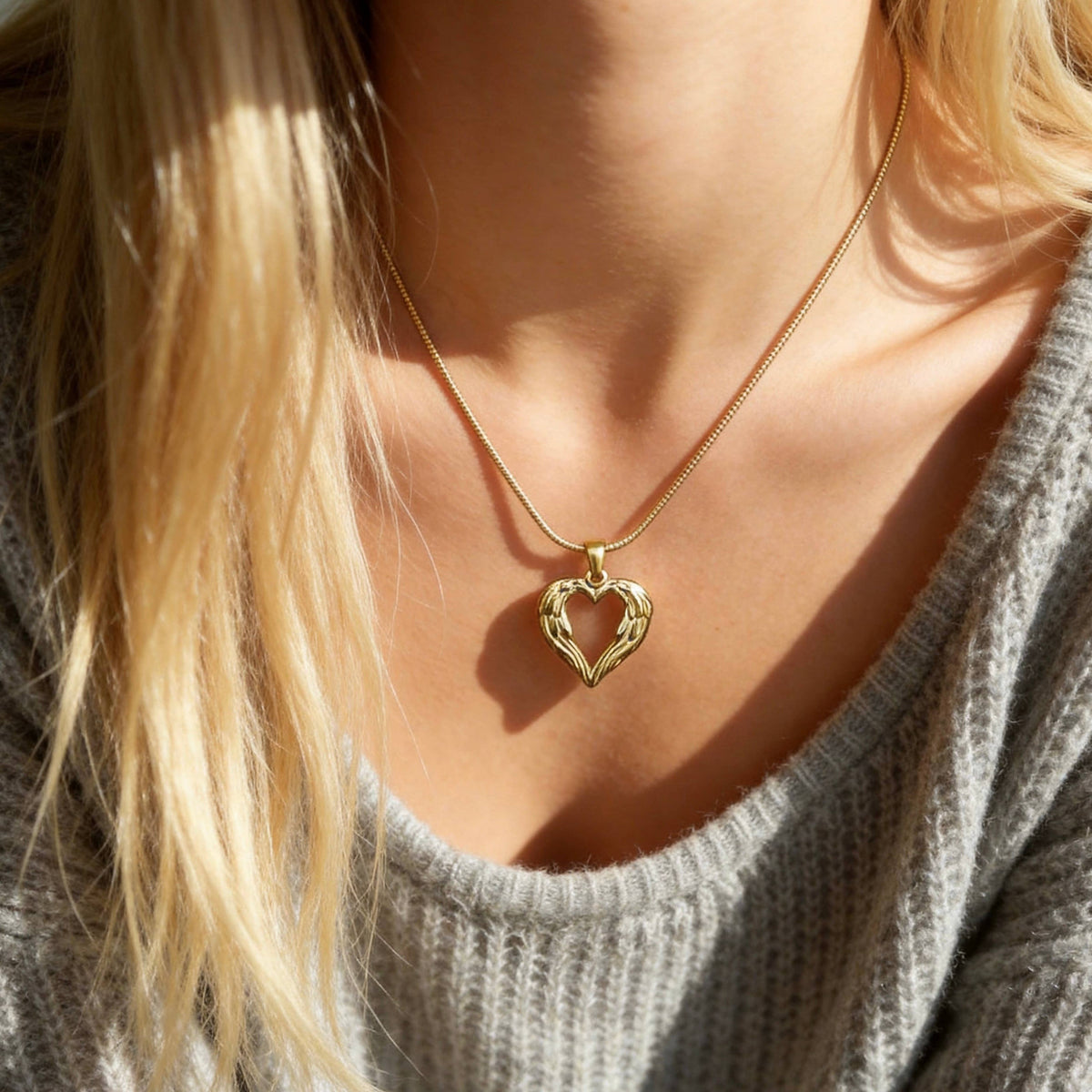 Aurea Jewelry - Gold Stainless Steel Heart Necklace