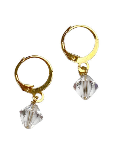 Gracie Rose Designs - Swarovski Clear Crystal Minimalist Bridal Earrings