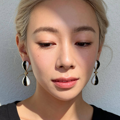 Aurea Jewelry - Black White Drop Earrings